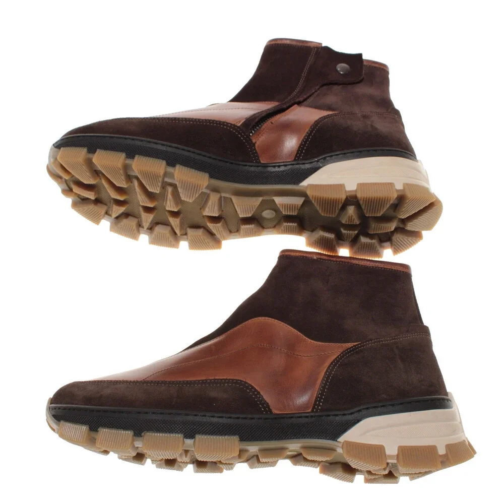 Di Bianco NWD Boots Size 42 (US 9) in Brown Suede & Leather Made in Italy